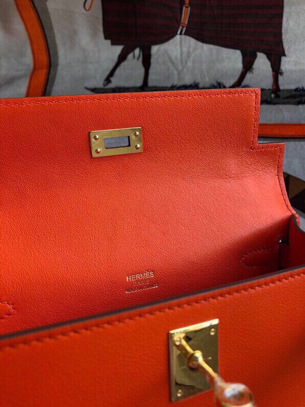 에르메스 미니 켈리백22 오렌지 금장 스위프트